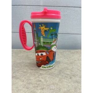 Walt Disney World Buzz Lightyear Plastic Pink Tumbler Refillable‎ Mug